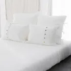 Poszewka na poduszkę w kolorze kredowym lub w stylu retro z kwadratowymi krawatami - Prisco Viadurini