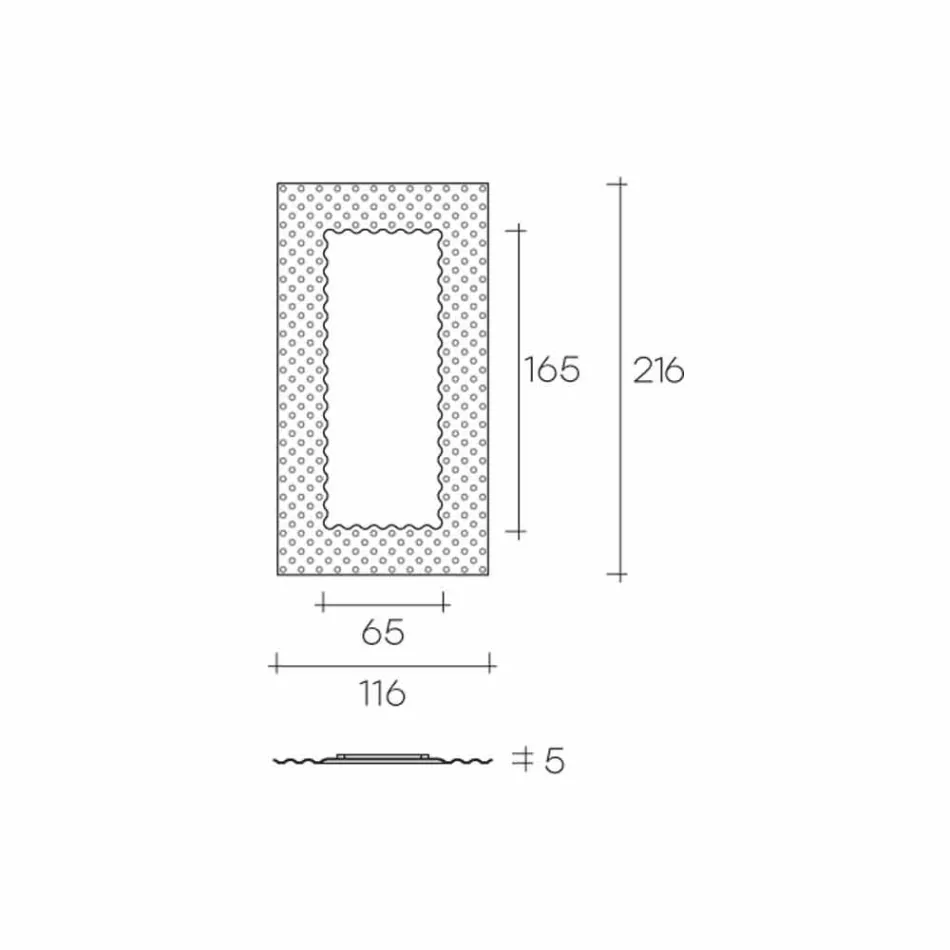 Fiam Italia Pop nowoczesne lustro ścienne / podłogowe 216x116cm wyprodukowane we Włoszech Viadurini