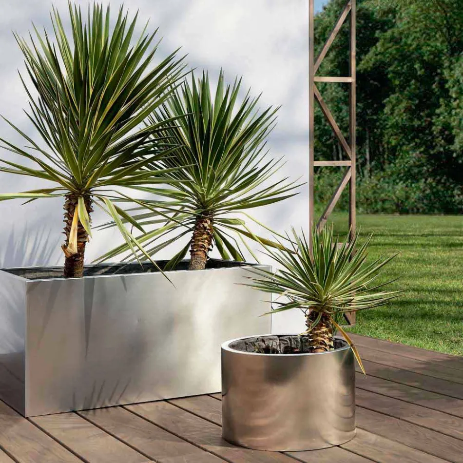 Okrągła / prostokątna donica ogrodowa ze stali Made in Italy - Philly Viadurini