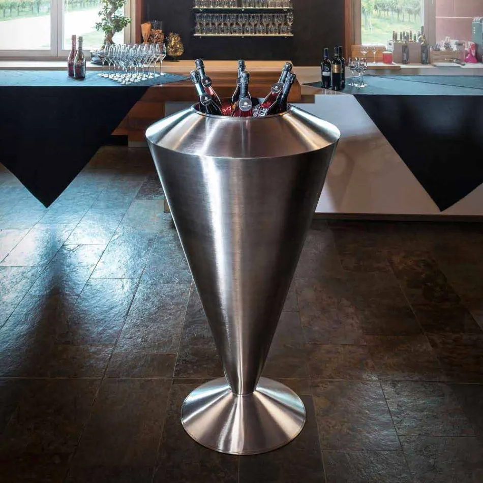 Nowoczesna frappeuse podłogowa w stalowym satynowym wykończeniu Made in Italy - Astana Viadurini