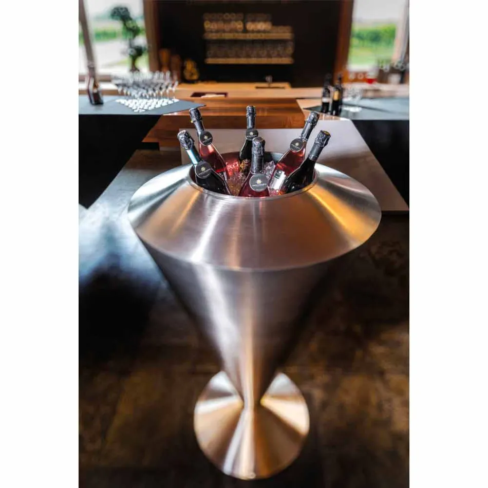 Nowoczesna frappeuse podłogowa w stalowym satynowym wykończeniu Made in Italy - Astana Viadurini