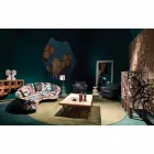 Fratelli Boffi Leonie wyściełany designerski fotel, pikowane oparcie Viadurini