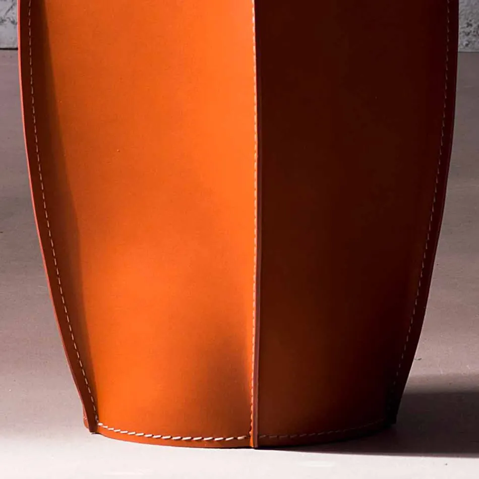 Zaprojektuj kosz na śmieci w zregenerowanej skórze Poligiono, wyprodukowany we Włoszech Viadurini