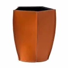 Zaprojektuj kosz na śmieci w zregenerowanej skórze Poligiono, wyprodukowany we Włoszech Viadurini