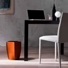 Zaprojektuj kosz na śmieci w zregenerowanej skórze Poligiono, wyprodukowany we Włoszech Viadurini