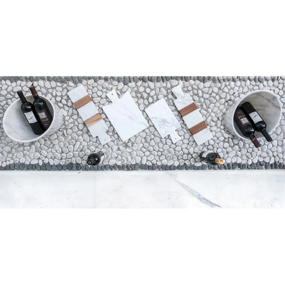 Wino lub szampan Glacette z białego marmuru z Carrary Wyprodukowano we Włoszech - Ciotti Viadurini