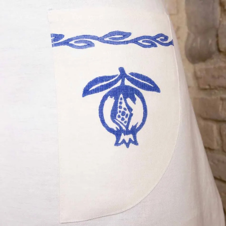 Fartuch lniany ręcznie wykonany w języku włoskim - marki Viadurini