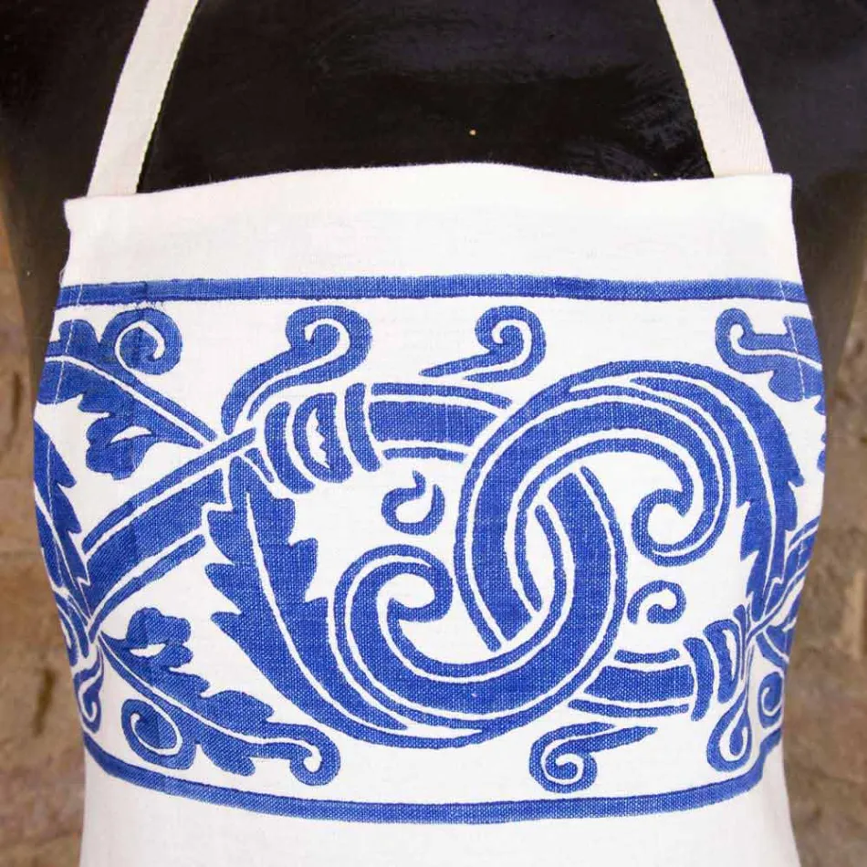 Fartuch lniany ręcznie wykonany w języku włoskim - marki Viadurini