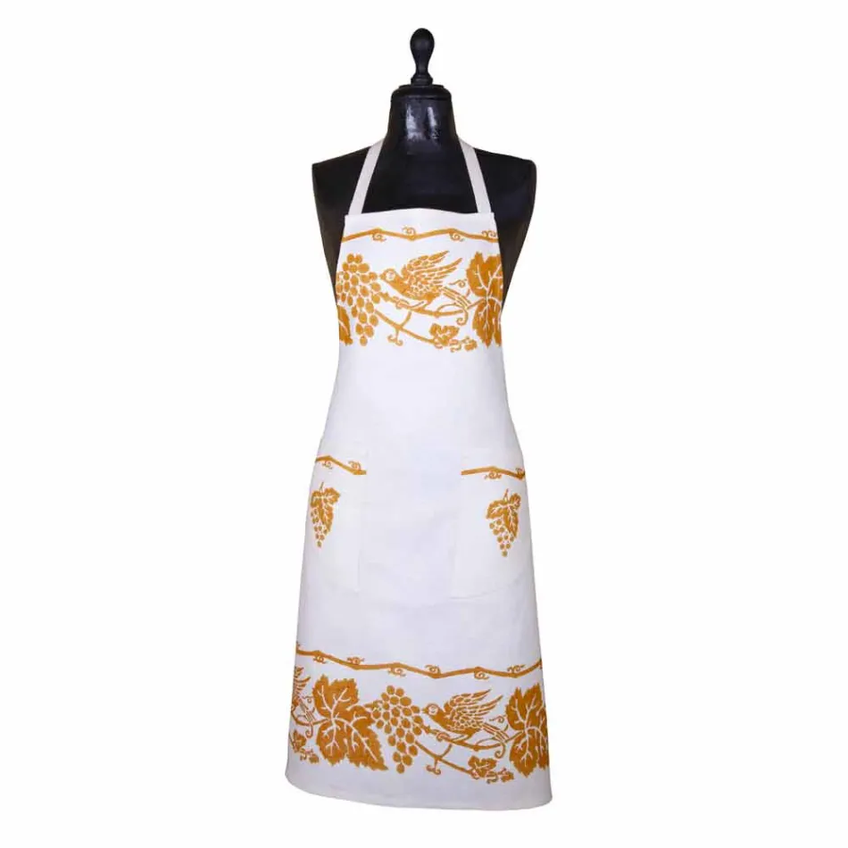 Fartuch lniany ręcznie wykonany w języku włoskim - marki Viadurini