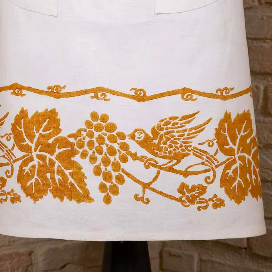 Fartuch lniany ręcznie wykonany w języku włoskim - marki Viadurini