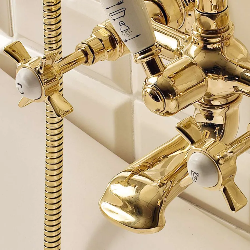 Mosiężna grupa wanien w stylu vintage wyprodukowana we Włoszech - Katerina Viadurini