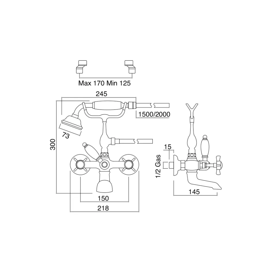 Mosiężna grupa wanien w stylu vintage wyprodukowana we Włoszech - Katerina Viadurini