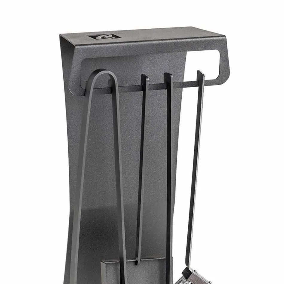 Zestaw 4 stalowych narzędzi kominkowych Made in Italy - Chandler Viadurini