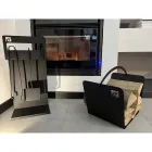 Zestaw narzędzi do projektowania kominka z czarnej stali Made in Italy - Ostro Viadurini