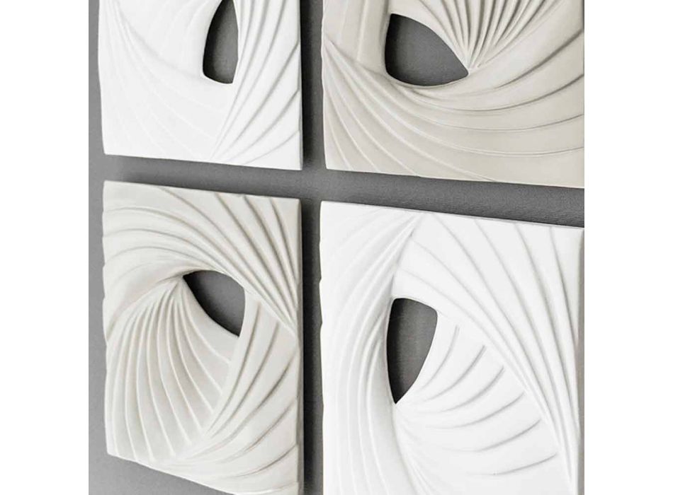 Dekoracyjna instalacja ścienna w kolorze białym i szarym - Bossy Viadurini