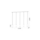 Lampa wisząca 5 z metalu Made in Italy - Przeczytaj Viadurini