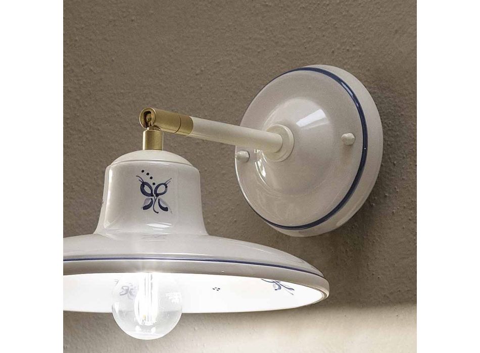Ręcznie zdobiona ceramiczna lampa ścienna Artisan w stylu vintage - Como Viadurini