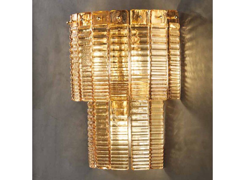 Nowoczesna lampa ścienna z luksusowego ręcznie wykonanego szkła Made in Italy - Valadier Viadurini