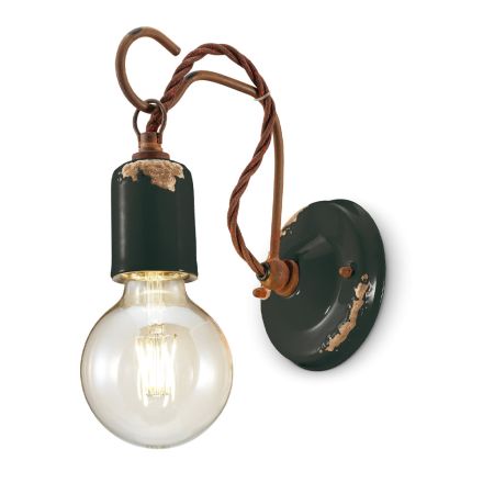 Przemysłowa lampa ścienna Artisan z żelaza i ceramiki - Vintage Viadurini