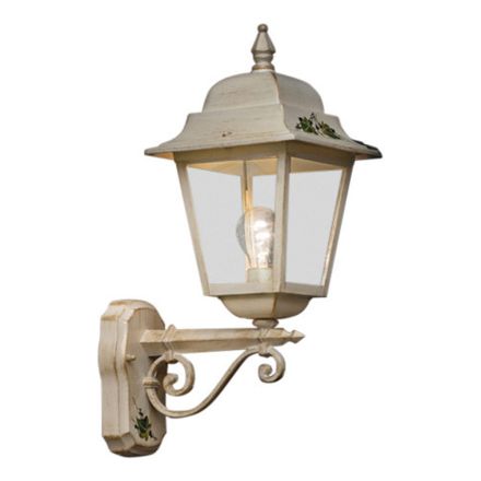 Kinkiet z białego aluminium i ręcznie malowana dekoracja - Gorizia Viadurini