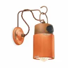 Kinkiet z ceramiki i żelaza rdzy Desiree Ferroluce Viadurini