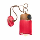 Kinkiet z ceramiki i żelaza rdzy Desiree Ferroluce Viadurini