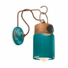 Kinkiet z ceramiki i żelaza rdzy Desiree Ferroluce Viadurini