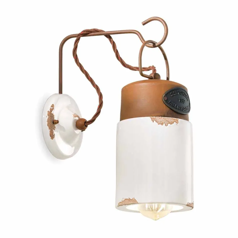 Kinkiet z ceramiki i żelaza rdzy Desiree Ferroluce Viadurini