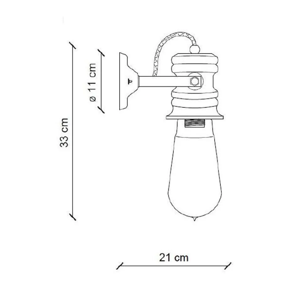 Kinkiet z żelaza i ceramiki ręcznie robionej w stylu industrialnym - Urban Viadurini