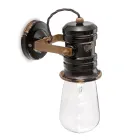 Kinkiet z żelaza i ceramiki ręcznie robionej w stylu industrialnym - Urban Viadurini