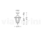 Ogrodowa lampa sufitowa ze szkła i 5 aluminiowych wykończeń - Pinako Viadurini