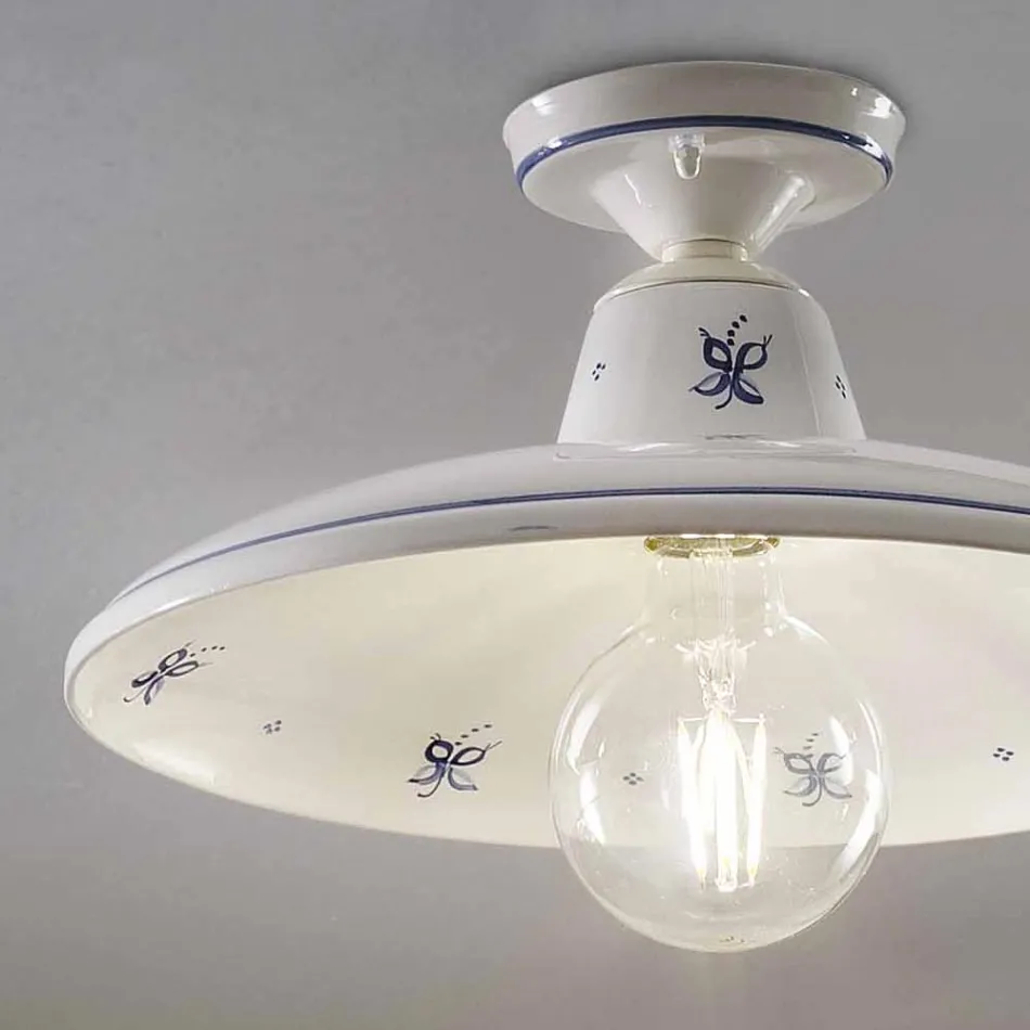 Lampa sufitowa w ceramicznych i zabytkowych ręcznie malowanych dekoracjach - Como Viadurini