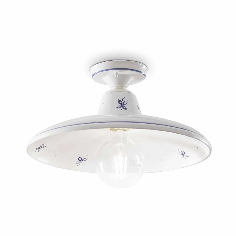 Lampa sufitowa w ceramicznych i zabytkowych ręcznie malowanych dekoracjach - Como Viadurini