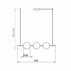 Lampa wisząca 3 światła z mosiądzu i szkła 2 wykończenia - Alma od Il Fanale Viadurini