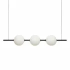 Lampa wisząca 3 światła z mosiądzu i szkła 2 wykończenia - Alma od Il Fanale Viadurini