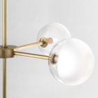 5-punktowa lampa wisząca z naturalnego mosiądzu i szkła - Molecola od Il Fanale Viadurini
