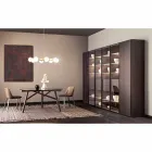 Lampa wisząca 8 świateł z naturalnego mosiądzu i szkła - Molecola od Il Fanale Viadurini