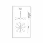 Lampa wisząca 8 świateł z naturalnego mosiądzu i szkła - Molecola od Il Fanale Viadurini