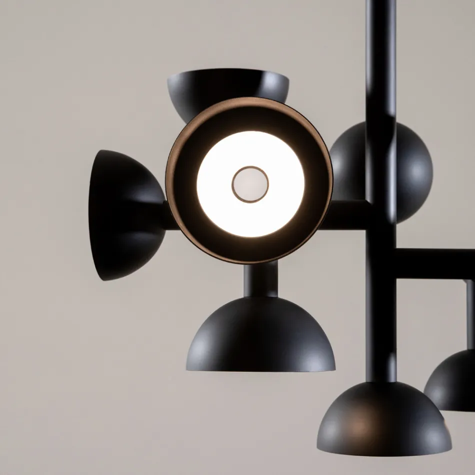 Lampa wisząca 9 świateł Design z białego lub czarnego aluminium - Celio Viadurini