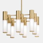 Lampa wisząca 9 świateł w mosiężnym i szklanym designie - Etoile od Il Fanale Viadurini