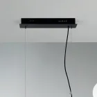 Lampa wisząca z 5 światłami z metalu i nowoczesnego dmuchanego szkła - Birga Viadurini