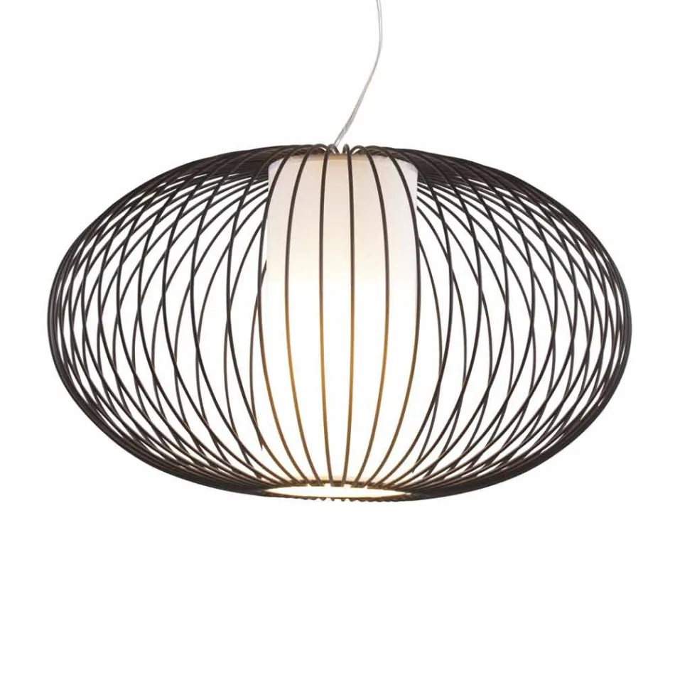 Lampa wisząca stal malowana, Ø90xh.53xl.cavo100cm, Gioia Viadurini