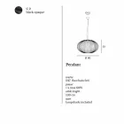 Lampa wisząca stal malowana, Ø90xh.53xl.cavo100cm, Gioia Viadurini