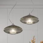 Ręcznie robiona lampa wisząca z dmuchanego szkła w Wenecji - Dafne Viadurini