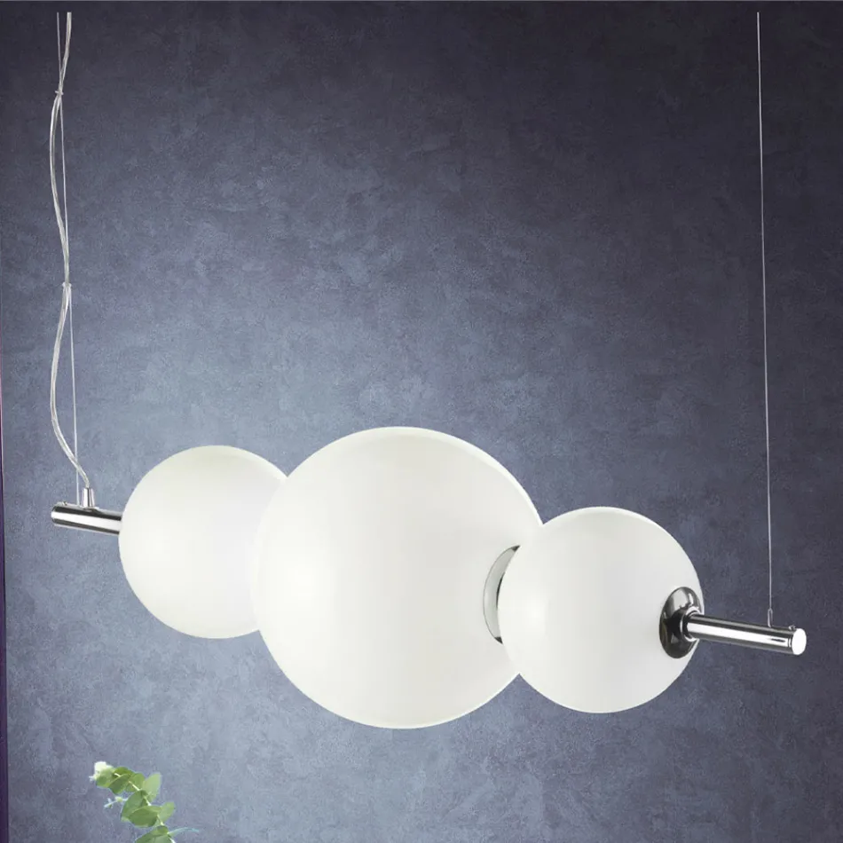 Ręcznie wykonana lampa wisząca z warstwowego szkła weneckiego - Jupiter Viadurini