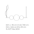 Ręcznie wykonana lampa wisząca z warstwowego szkła weneckiego - Jupiter Viadurini