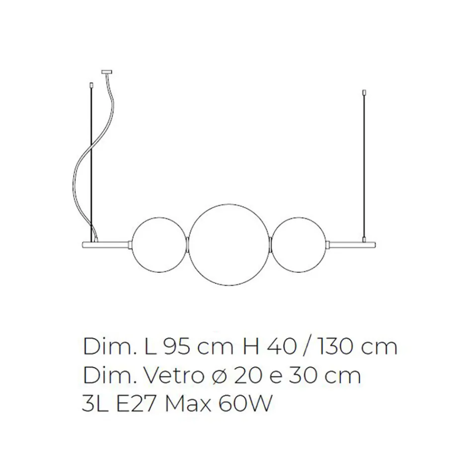 Ręcznie wykonana lampa wisząca z warstwowego szkła weneckiego - Jupiter Viadurini