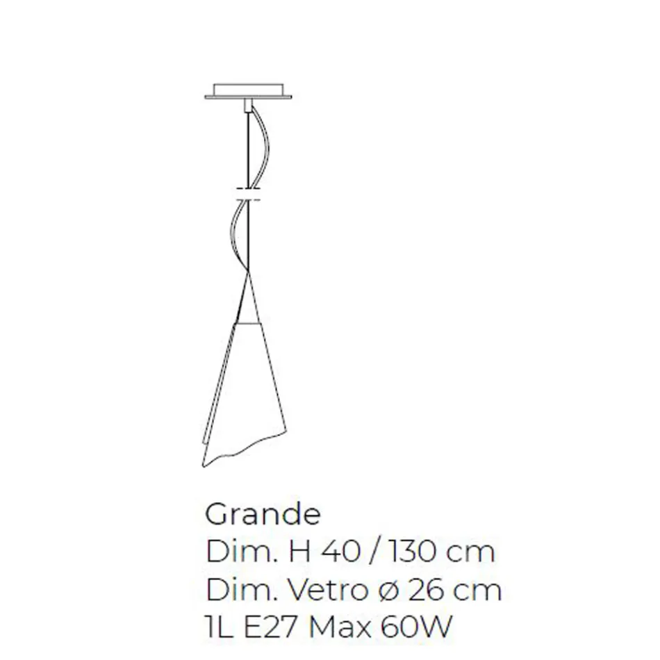 Ręcznie wykonana lampa wisząca z dmuchanego szkła weneckiego - Chrystal Viadurini