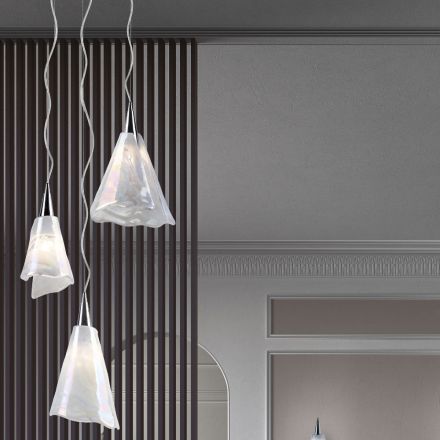 Ręcznie wykonana lampa wisząca z dmuchanego szkła weneckiego - Chrystal Viadurini