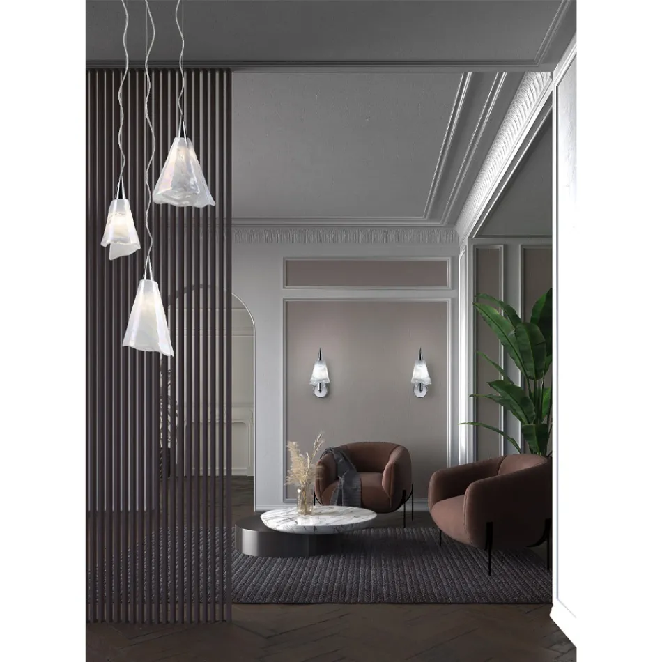 Ręcznie wykonana lampa wisząca z dmuchanego szkła weneckiego - Chrystal Viadurini